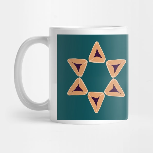 Teal Hamantaschen Star by TillaCrowne